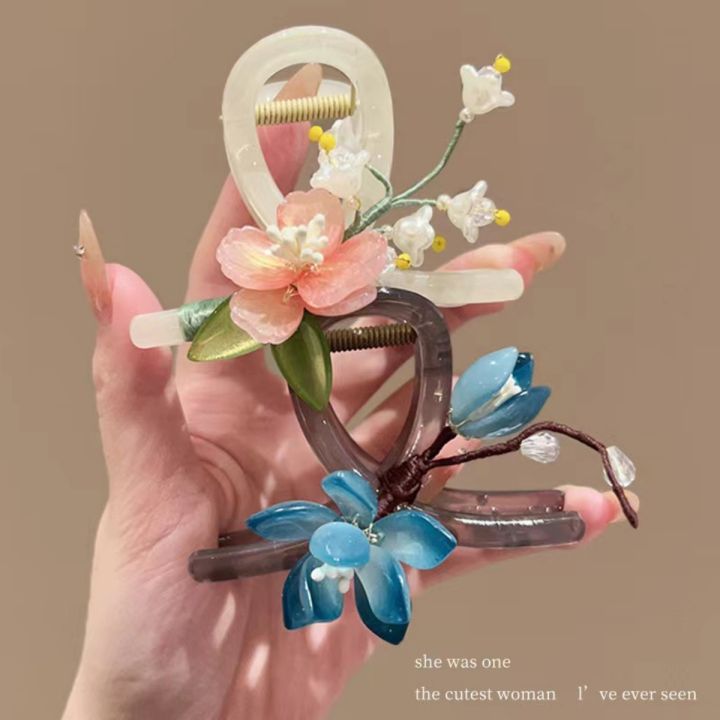 2025%20New%20Flower%20Hair%20Claw%20For%20Women%20Elegant%20Chinese%20Style%20Magnolia%20Bamboo%20Leaf%20Peach%20Blossom%20Hair%20Clips%20Summer%20Beach%20Shark%20Claws%20-%20Image%205