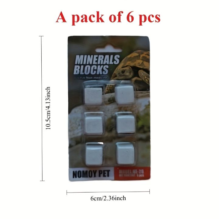 6 Pcs Fish Tank Calcium Block Minerals Aquarium Supply Crawl Cube for Reptile Grinding Tortoise Stones Tank Calcium for Snails