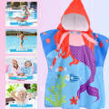 1 pc beach towel for Boys Girls boys Kids Hooded cartoon mermaid wrap swimming blanket children beach towel with essential hooded poncho. 