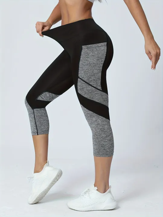 Women's%20Patchwork%20Pocket%20High%20Waist%20Yoga%20Pants%20Capri%20Leggings%20Tummy%20Tuck%20Sweatpants%20-%20Image%205