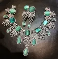 Indian party wear jewelry necklace set for women New design Ad stone diamond cut necklace set jewelry. 