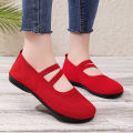 Women's Breathable Knit Sneakers Casual Ballet Flats Mary Janes Lightweight MeshFemale Dress Flats Shoes Footwear Summer.