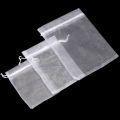 25/50PCS Drawable Party Supply Christmas Favor Jewelry Packing White Pouches Drawstring Pocket Organza Gauze Sachet Gift Bags.