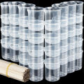 5/20 pcs Epoxy Resin Casting Tools Kit Including 5pcs 50ml Measuring Cups, 10pcs Wooden Sticks, 5pcs 100ml Measuring Cups. 