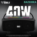 Asta WOLF BAZOOKA 40W Bluetooth Speaker | 8000mAh Battery | 7 Hours Playtime | RGB Lights | IPX5 Water Resistant | Dual Fusion Mode | USB, TF, AUX. 