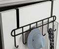 Multi-Alloy Steel Functional Steel Over The Door Hook Hanger Organizer | Wall Hook Rack | for Hanging Clothes | Door Storage Coat Hooks Behind The Door Organizer (Black). 
