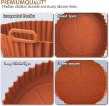 16.5cm Air Fryer Reusable Pot Silicone Oven Baking Tray Round Liner Easy Clean Pizza Plate Grill Pan Mat Air Fryer Accessories.
