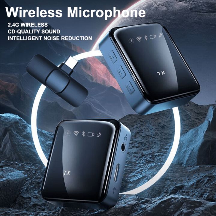 Sound Portable Mini Wireless Lavalier Microphone 2.4G Mini Portable Audio Video Recording ...