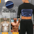 Sauna Shirt for Men Sweat Suit Compression Long Sleeve Top Weight Loss Body Shaper Shirts for Workout Sports.