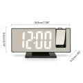 Digital Alarm Clock with 180° Rotating Projector - LED Large Mirror Display, High Quality. 