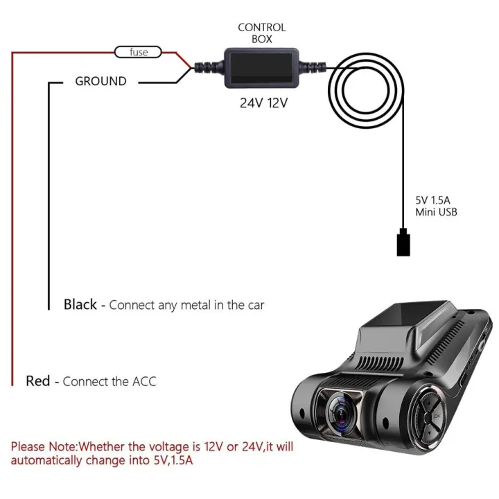 CarDash%20Cam%20Wire%203.2m%20DVR%20Hardwire%20Cable%20Kit%20Video%20Recorder%2012%2024V%20To%205V%20Mini%20Micro%20USB%20Charger%20Line%20Auto%20Dashcam%20Camera%20-%20Image%205