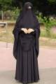 Sunnoty. Borka -two part long hijab & hudi hijab full set - Dubai cherry georgetta Febric - for Muslim women by Ehan online shop.