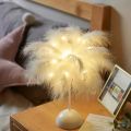 Battery Power Led Night Light For Bedroom Wedding Decoration Feather Table Lamp With Smart Room Night Light. 