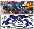 Yamaha FZS v2 new blue model Full Bike decal set leaser cutting sticker. 