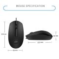 HP-M10 Wired USB Mouse with 3 Buttons High Definition 1000DPI Optical Tracking and Ambidextrous Design.