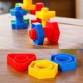 Screw Building Blocks Toy Creative Block Mosaic Puzzle Toys for Children Plastic Insert Blocks Nut Shape Educational Toy. 