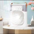 3 in 1 mini air coller with ice cubes & fan spray Gear wind adjusment with 7 ambient lighting summer fan stand fan. 