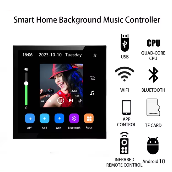 4 inch Andriod 10 Eshare WiFi Bluetooth Touch Home Theater Cinema Digital Stereo Audio Music Wall Amplifier