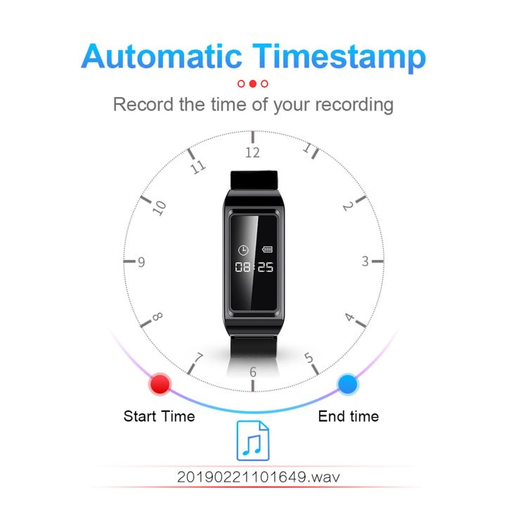 Camera%20Recorder%20Watch%20Recorder%20Watch%20HD%20Noise%20Reduction%20Voice%20Activated%20Sweat%20Proof%20Camera%20Recorder%20Bracelet%20for%20Meeting%20Speech%20-%20Image%203