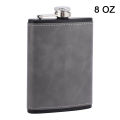 6/8oz Portable Hip Flask Brown Leather Covered Stainless Steel Flask for Alcohol Whiskey Flasks Man .