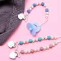 Baby Kids Plastic Beaded Pacifier Holder Clip Nipple Teether Dummy Strap Chain.