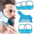 6pcs Beard Shaping Kit – 5 Size Beard Templates & 1 Multifunctional Styling Comb for Perfect Grooming (Blue & Transparent). 