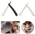 Men's Barber Razor Professional Manual Shaver Straight Edge Stainless Steel Sharp Barber Razor Shaving Beard Cutter with Blade Shaving. 