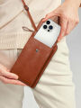 MIYIN Multi functional retro style PU leather crossbody bag fashionable solid color mobile phone bag womens casual shoulder bag. 