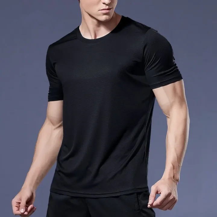 Quick-drying%20Men%20Running%20Shirts%20Fitness%20Compression%20Gym%20Polyester%20Sports%20T-shirt%20Black%202023%20Workout%20Training%20Muscle%20Fit%20Clothing%20-%20Image%202