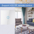 1/2/3gang 433Mhz Touch Wall Switch Light Switches With Glass Panel Eu Standard And Wireless Remote Controller RF433. 