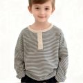 Children's Spring Autumn Long-sleeved T-shirt Boys Girls Korean Striped T Children's Warm Bottoming Shirt Baby Simple Top.