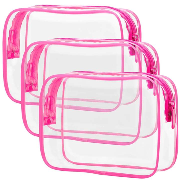 Clear Toiletry Bag TSA Approved Toiletry Bag Quart Size Bag, Travel Makeup Cosmetic Bag for Women Men, Carry on Airport Airline Compliant Bag