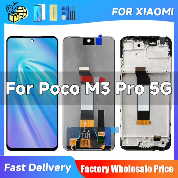 ARSSLY Écran LCD Pour Xiaomi Poco M3 PRO 5G M2103K19PG M2103K19PY M2103K19PI 6,5" Remplacement De L'écran Tactile Digitazer Remplacement Assemblée Avec Outils (Noir Avec Cadre