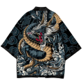 Summer Demon Snake Print Cardigan Men's Chinese Dragon Pattern Japanese Kimono Plus Size Asian Traditional Costume Cosplay Coat.