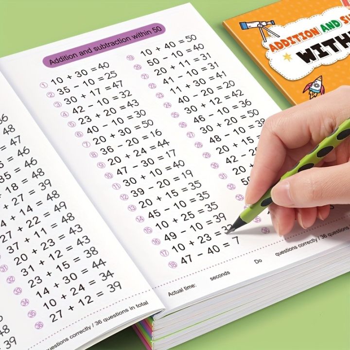 Math Practoice Problems Math Practice Problems Addition & Subtraction Workbook Within 10/20/50 ...