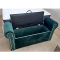 Wooden Turquoise Sea Velvet Queens Solid Wood Bench.
