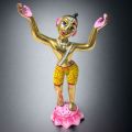 Pure Brass Gaur Nitai - Vrindavan style Gaur Nitai - 6 inches. 