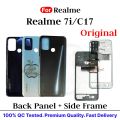 Realme 7i/C17 RMX2103 Middle Side Bezel Housing Frame + Back Panel + Camera Glass + Side Button Without Front LCD Frame Panel.