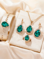 5pcs Women's Luxury Fashion Wedding Party Gift Net Thick Choker Necklace Bracelet Ring Earrings Set Jewelry Set. 