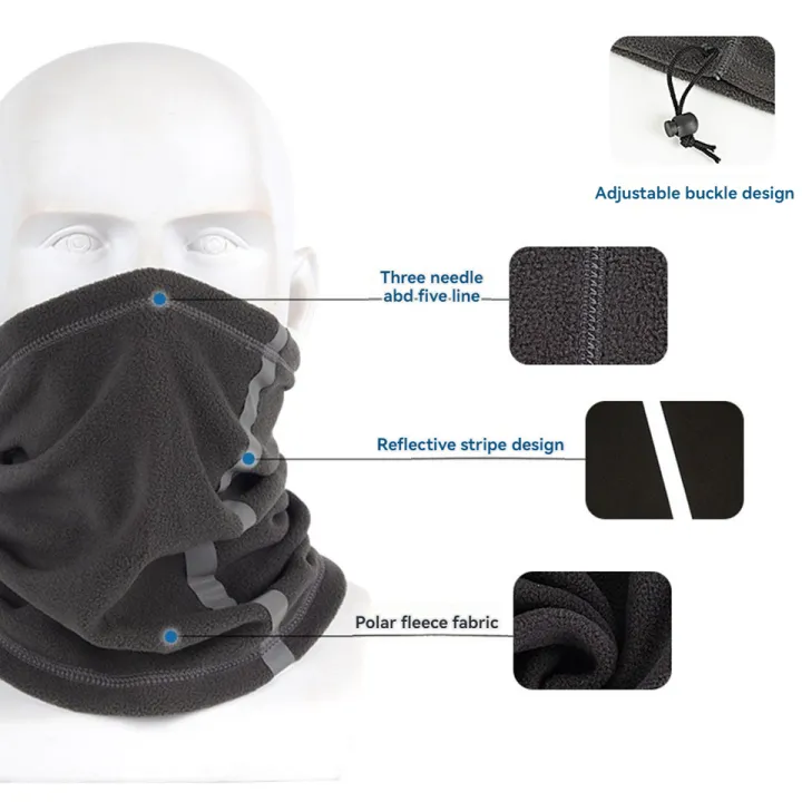 GTUBIKE%20Reflective%20Neck%20Warmer%20Multi%20Scarf%20Autumn%20Winter%20Neckerchief%20Skiing%20Neck%20Cover%20Adjustable%20Warm%20Mask%20Polar%20Fleece%20Cycling%20-%20Image%203