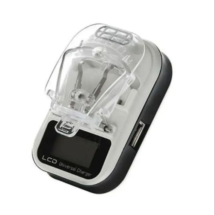 Universal LCD Indicator Screen Battery Charger With USB Port