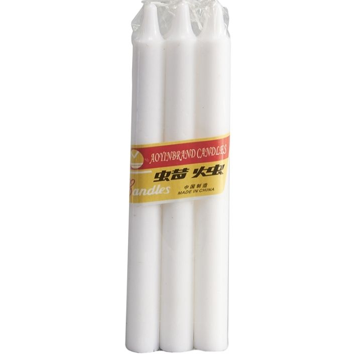 White China Candles (Pack of 8) Paraffin Wax 7.5 Inches Long Lit Bright Burning Candles - Ideal for Decoration, Dinner and Religious Purpose