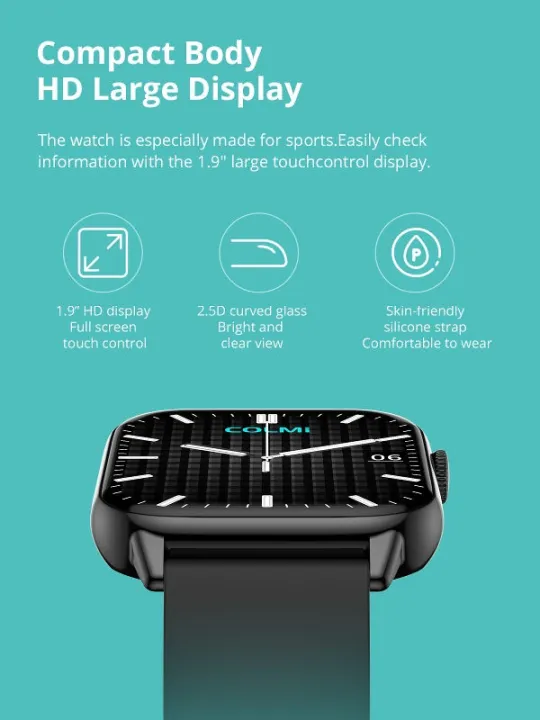 COLMi%20C60%20Smartwatch,%20battery%20life%20up%20to%207%20days,1.9%20inch%20Screen,%20Bluetooth%20Calling,%20IP67%20Waterproof%20Smart%20Watch.%20-%20Image%203
