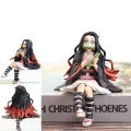 10-15cm Anime Demon Slayer Figure Kamado Tanjirou Nezuko Sitting Posture Action Figure PVC Model Doll Collection Toy Gift Kids. 