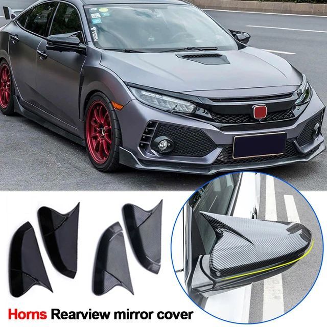 Honda civic x carbon fiber side mirror cover batman style