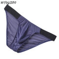 Ice Silk Briefs Men Underwear Male Wide Belt Panties U Pouch Wrinkle Back Bikini Slips Hombre Breathable Exotic Lingerie.