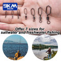 Fishing Swivels Snap 15~60Pcs Hooked Snap Stainless Steel Fishing Rolling Barrel Swivel Fishing Lure Connector Interlock Snap.