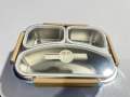 3 compartment lunch box stainless steel. 