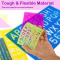 Crystal Flexible Stencils 1 inch letter Size- Alphabet Number Stencils-Letter Stencils Set, Plastic Alphabet Number Stencils Template Rulers Assorted Colors Sizes Lettering Guides Set for Adults Kids Drawing Painting Learning DIY, Random Colors. 