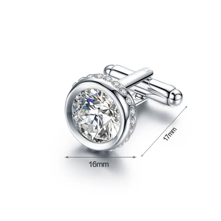 PINANNIE%20Men's%20Crystal%20Cufflinks%20for%20Wedding,%20Elegant%20Business%20Formal%20Dress%20Shirt%20Accessories,%20%20for%20Groom,%20Him,%20Father's%20Day%20-%20Image%205